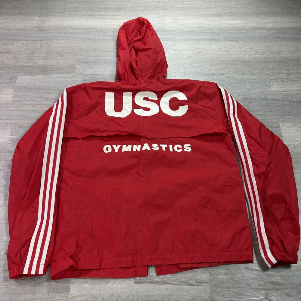 VINTAGE Adidas USC Trojans Jacket Womens Small Red NCAA Gymnastics USA Made
